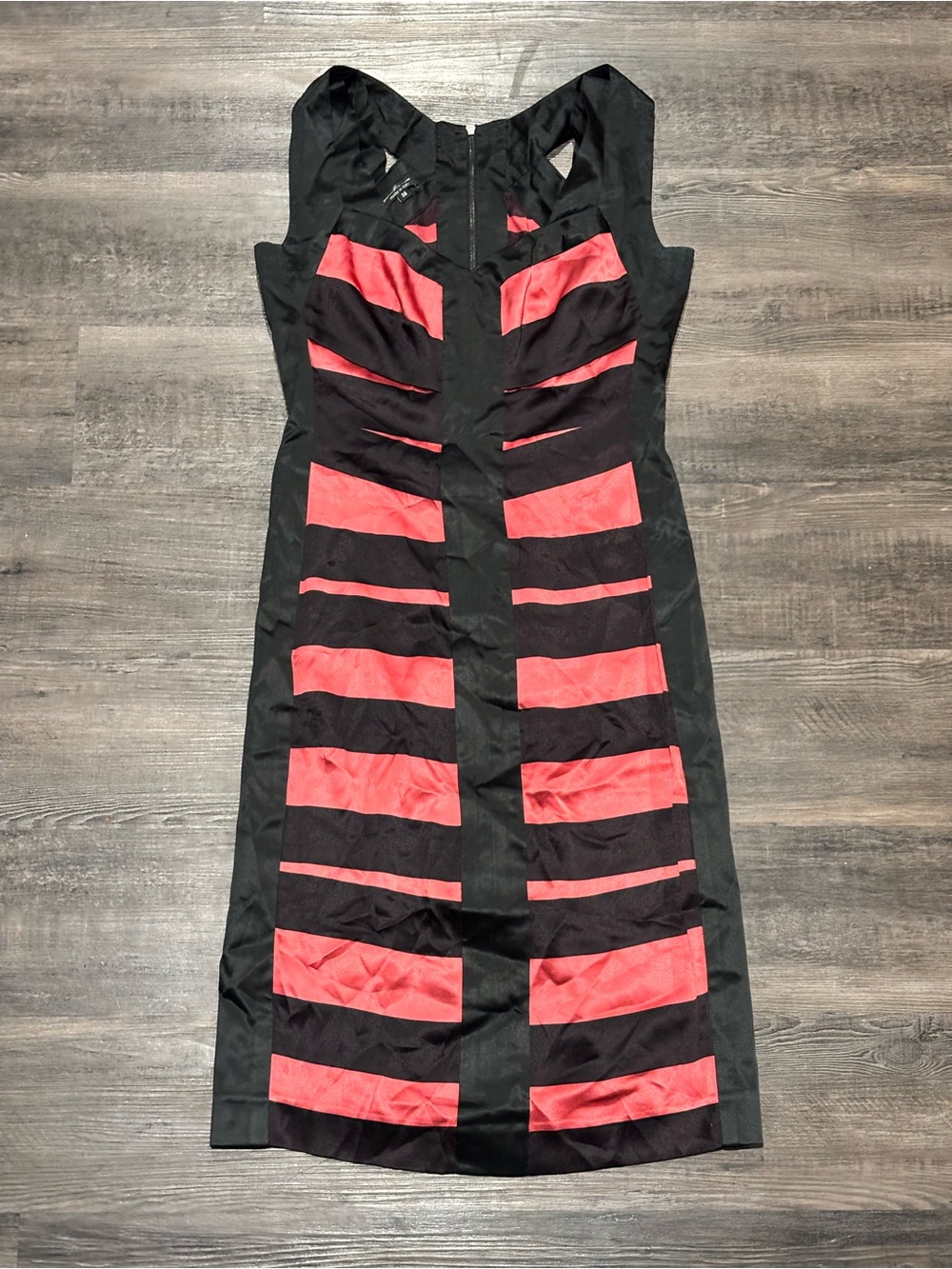 Black & Red Stripe Sheath Dress